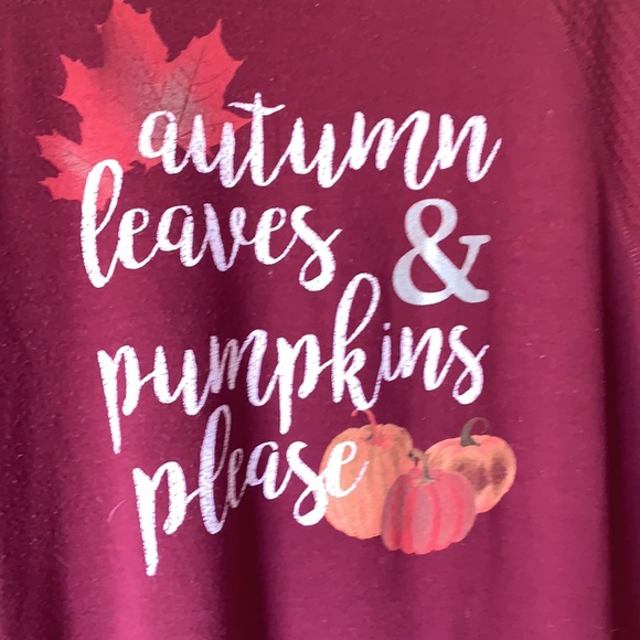 “Autumn leaves & pumpkins please” fall shirt - Picture 4 of 4